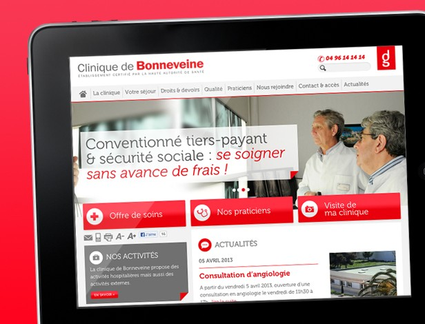 Création site en responsive design Clinique de Bonneveine - AE2 Agence de communication Nantes