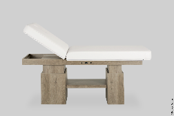 Table de massage lectrique avec matelas chauffant chne gris