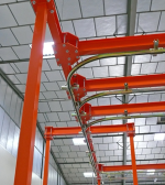 Monorail arien avec aiguillage manuel pour industrie traitement de surface