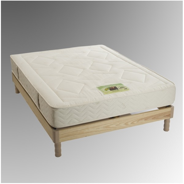 Ensemble sommier Oléron2 et matelas Bio Coton Chanvre. 140x190