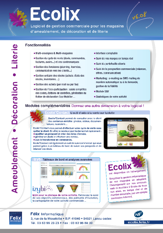 Ecolix : Logiciel de gestion des magasins de meubles