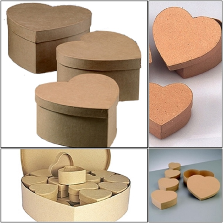 Boîtes carton forme coeur de 6.5 à 34cm