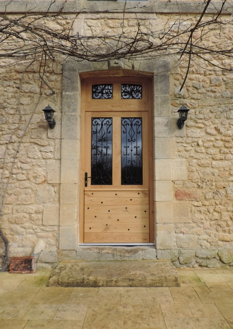 Porte d'entrée châtaignier
