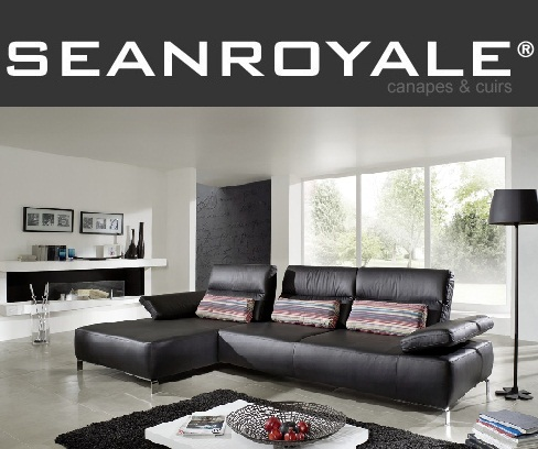 Canapé d'angle cuir pleine fleur noir DriXY