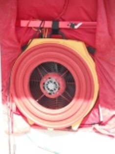 Ventilateur de notre porte soufflante, permettant la réalisation de test de perméabilité de bâtiment