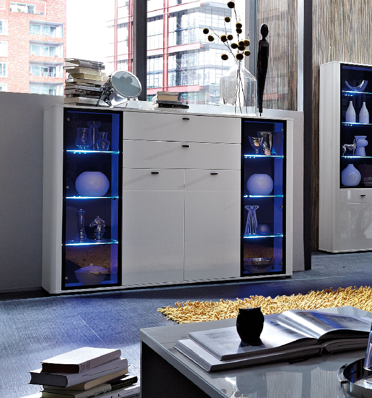 Meuble buffet blanc laqué