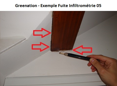 Fuite d'air - Poutre en bois