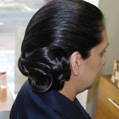 chignon, vu de profil