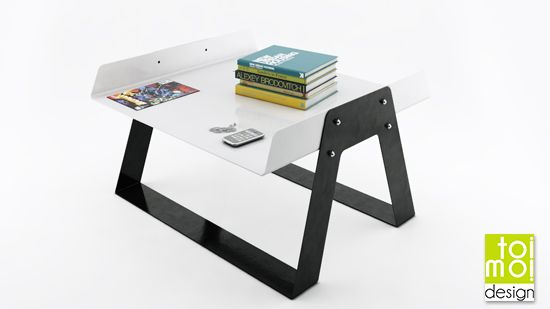 Table basse en acier laqué (70x70x45)