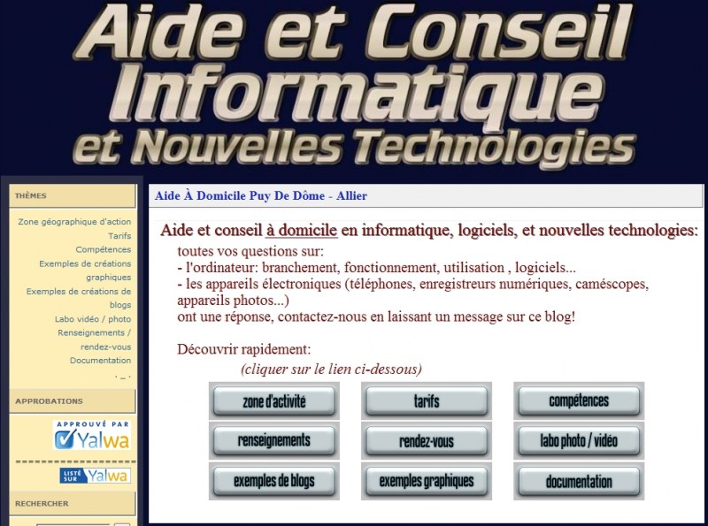 page d'accueil du blog