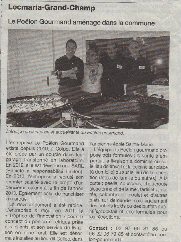 La presse parle d'Au Poêlon Gourmand...