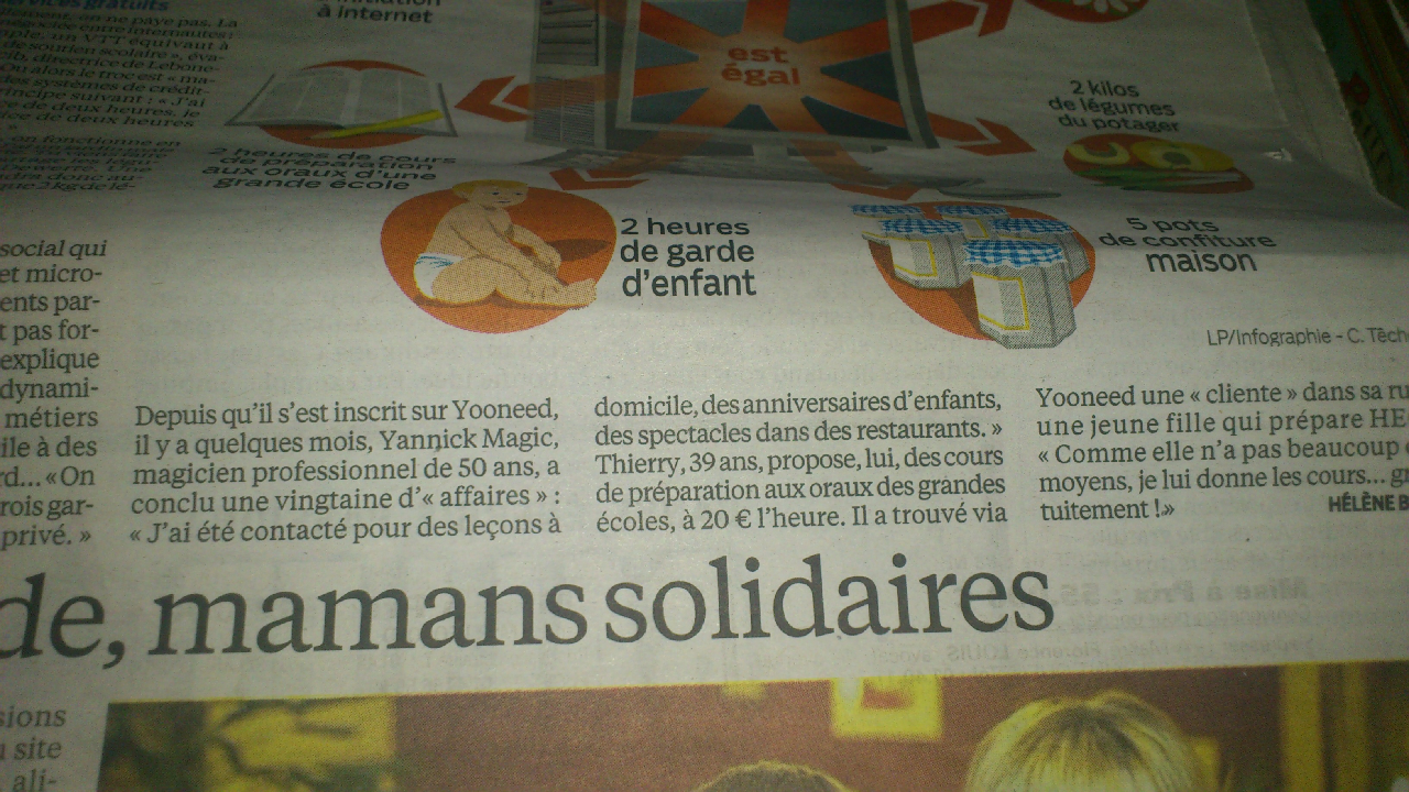 Pub sur le Parisien de mes services de magicien...