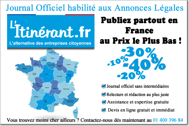 Service de publication d'annonces légales pas chères