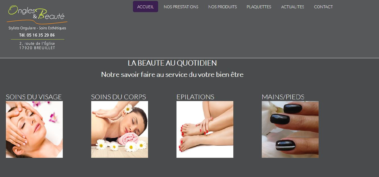 Création de site internet Institut de beauté 