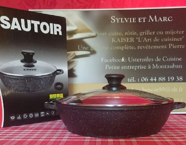 le sautoir, revêtement pierre, couvercle en verre, tous feux dont induction