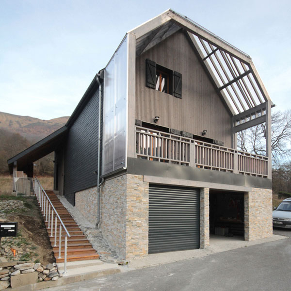 construction d'une maison ossature bois - Vallée du Louron - Haute Pyrénées - PRojet par Atelier S architectes - Toulouse