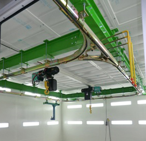 Monorail aérien manuel avec aiguillage pour station de stockage